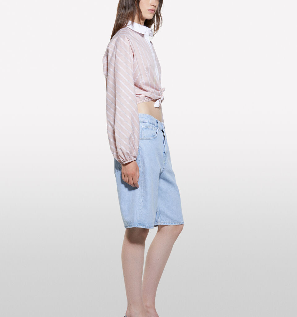 Camicia a righe rosa con contrasto - camicie da donna - Rosa | Sisley image number 2
